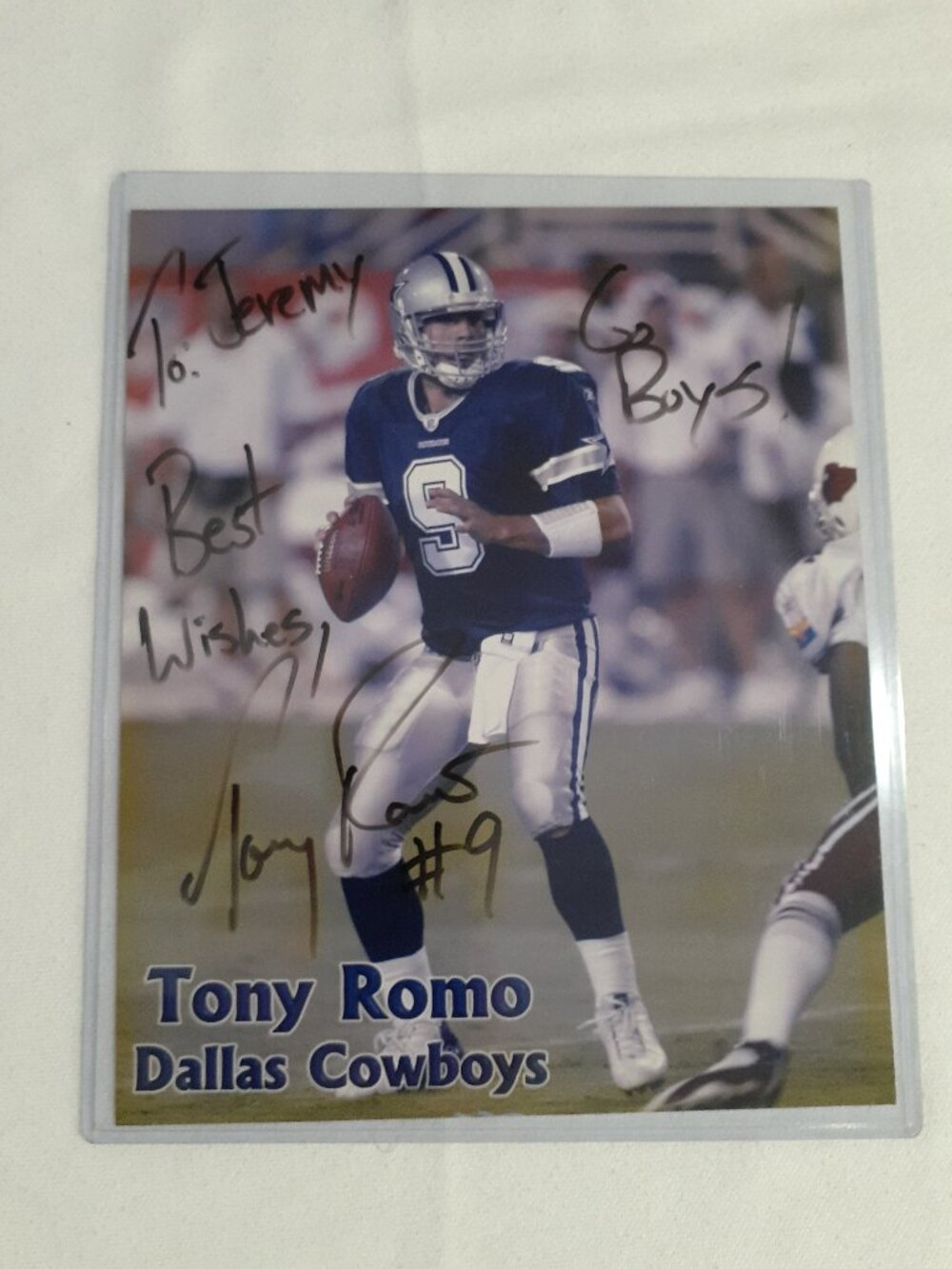 Tony Romo Dallas Cowboys autographed photo NFL